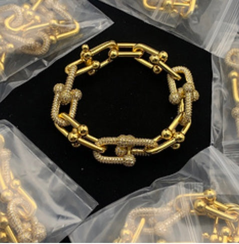 Large Gold Hello Ms Tiffany Bracelet                      *available on pre-order only*