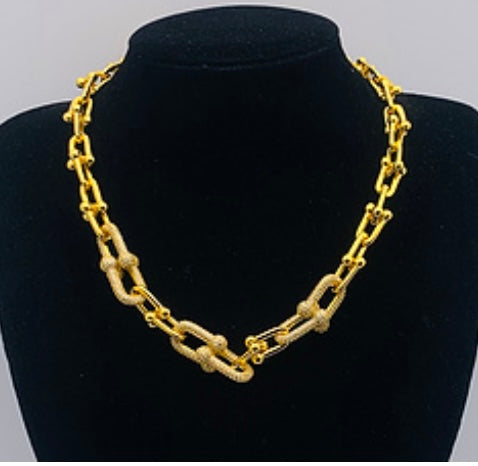 Large Gold Hello Ms Tiffany Necklace                    *available on pre-order only*