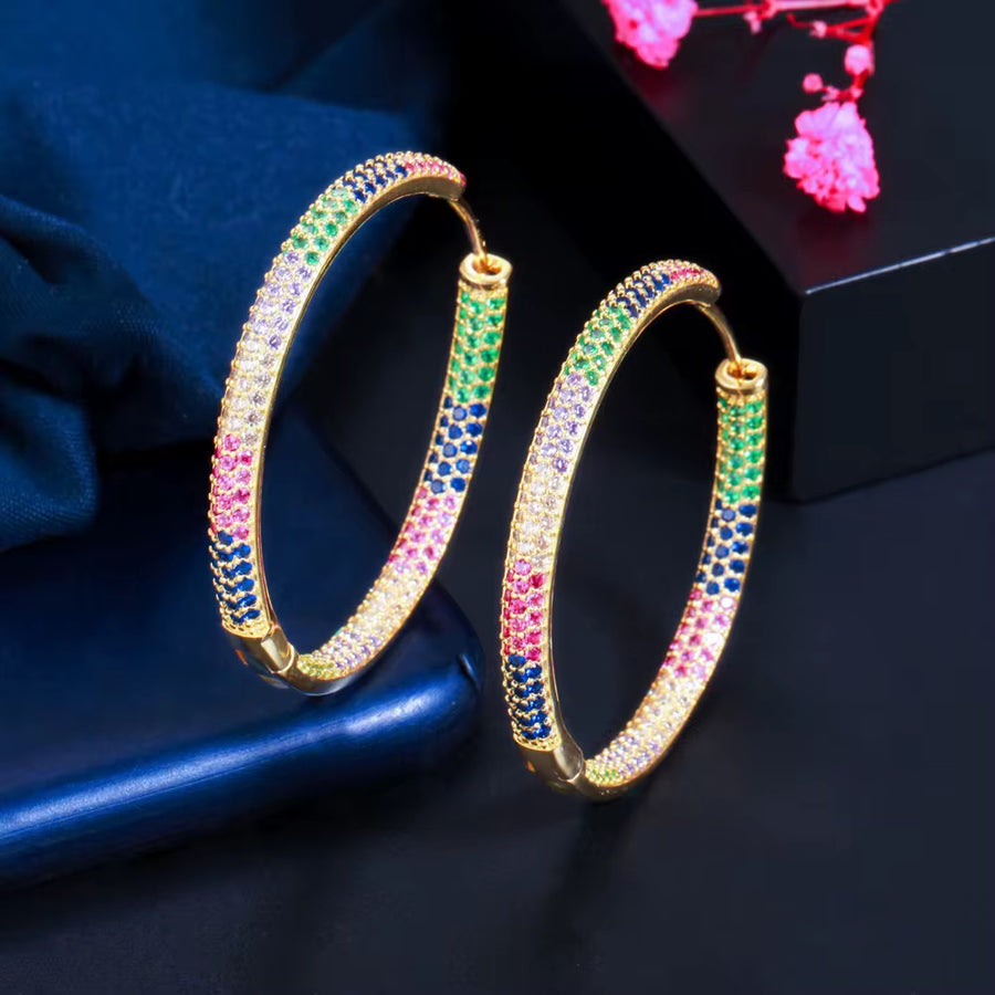 Flashing Lights hoop earrings included