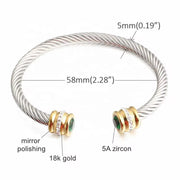 Birthstone Cable bangle